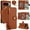 Brown, variant on For Google Pixel 10 / 10 Pro 6.3-inch RFID Blocking Protective Purse Wallet Case For Women Men Multi-Card Slots Zipper Pocket Detachable Shoulder Strap And Wrist Strap,Shockproof Phone Case,Red