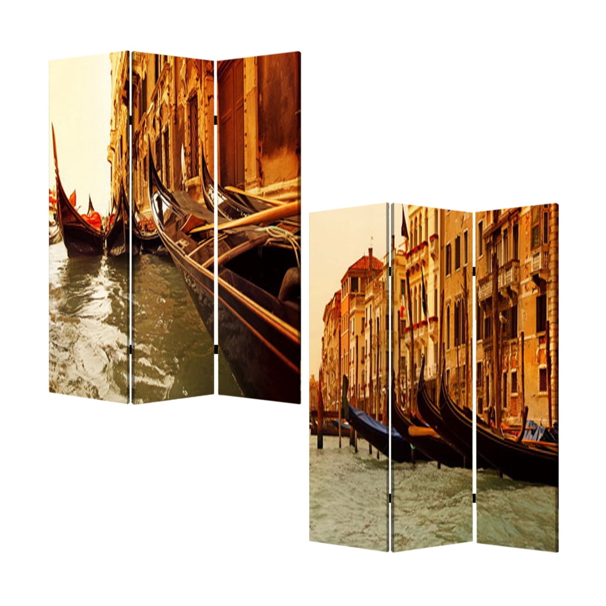 Contemporary Lightweight 3 Panel Venice Screen Room Divider With Two Different Finishes