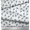 thumbnail image 3 of Soimoi White Rayon Fabric Dot & Blue Leaf Leaves Fabric Prints by Yard 58 Inch Wide, 3 of 3