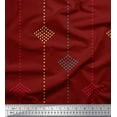 thumbnail image 1 of Soimoi Red Cotton Duck Fabric Dotted Jamdani Printed Fabric 1 Yard 42 Inch Wide, 1 of 1