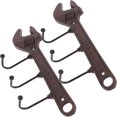 thumbnail image 4 of Gancho de pared de hierro Retro, 2 uds., forma de llave inglesa, abrigo, sombrero, toalla, ropa, llaves, colgadores de gancho HOMEMAXS MX16165179, 4 of 5