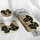 thumbnail image 3 of Juego de cortina de ducha Queen negra, juego de baño para mujer Gold Ray con cortina de ducha y alfombras, tapa de inodoro, tapete de baño, cortinas de ducha de tela impermeables Valentines con, 3 of 7