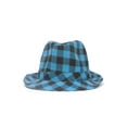 thumbnail image 1 of Plaid Trilby Fedora Hat - Turquoise, 1 of 2