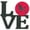 Standard Poodle, variant on Standard Poodle Love Metal Wall Artwork LOVE Red