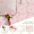 thumbnail image 3 of Pink Peel and Stick Backsplash Fish Scale Tile, Removable Renter Friendly Backsplash 3D Adhesive Stick on Wall Tiles for Kitchen Bathroom (10 Sheets), 3 of 6