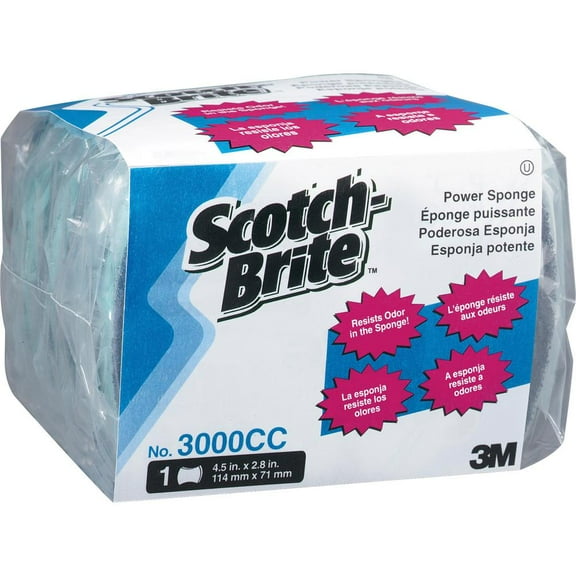Scotch-Brite Power Sponge #3000 2 4/5 x 4 1/2 Blue/Teal 3000CT