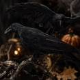 thumbnail image 4 of Realistic Crow Figurine, Feather Plastic Halloween Table Decor Prop, Black Spooky Bird Ornament for Shelf Mantel Haunted House Party Scene Setup(A), 4 of 5