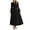 Black, variant on Womens Long Sleeve Maxi Dress V-Neck Pleated Elastic Waist Flowy Dress Fall Wedding Guest Dresses with Pockets
