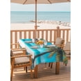thumbnail image 6 of Outdoor Tablecloth with Umbrella Hole, Ocean Beach Spillproof Waterproof Outdoor Table Cover, Summer Coconut Coastal Sea Landscape Patio Tablecloths for Party Picnic Camping, Rectangle 60"x102", 6 of 9