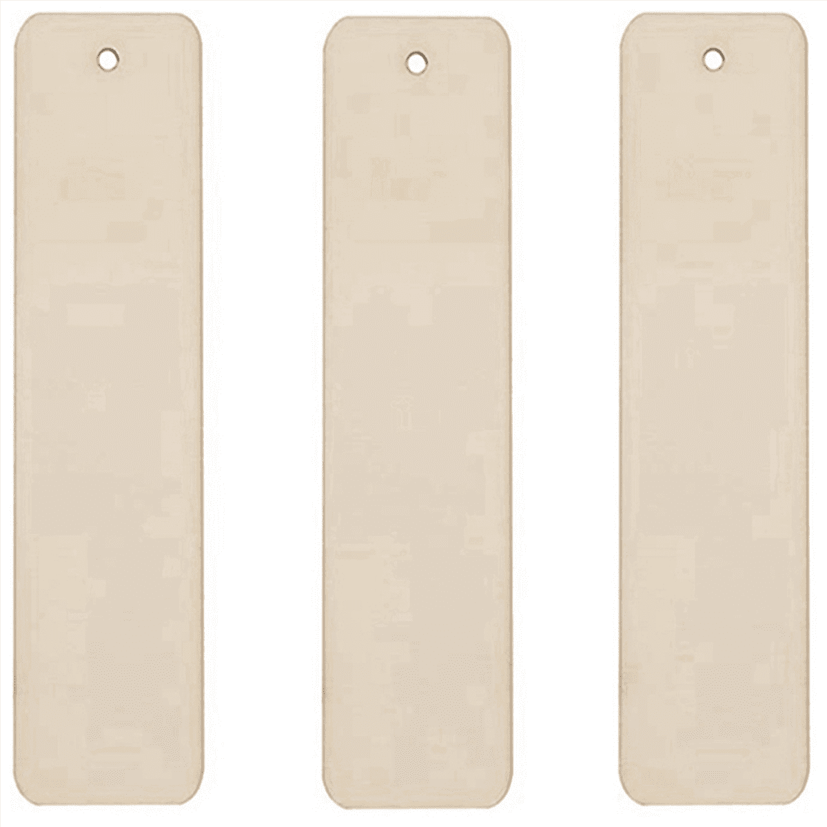 300Pcs Wooden DIY Bookmark Blank Bookmarks with Ropes Wooden Book Markers Rectangle Thin Hanging Tag