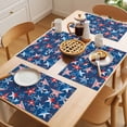 thumbnail image 5 of Independence Day Placemats Set of 6, USA Flag Stars Gradient Dark Blue Background Non-Slip Place Mats Washable Table Mats for Kitchen Dining Table Decorations Indoor/Outdoor, 5 of 9