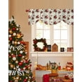 thumbnail image 4 of Pink Cardinal Tie Up Valances Curtain, Christmas Poinsettia Evergreen Bough Adjustable Rod Pocket Short Window Treatment Tie Up Curtains Valances for Kitchen Living Room Bathroom 42x18 In, 4 of 9