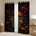 thumbnail image 2 of jejeloiu Basketball Sport Lovers Blackout Curtains Set of 2 (52x84 Each),Boys Ball Game Window Curtains,Neon Honeycomb Hexagon Curtains and Drapes For Girls Boys,Ultra Soft Home Decor, 2 of 6