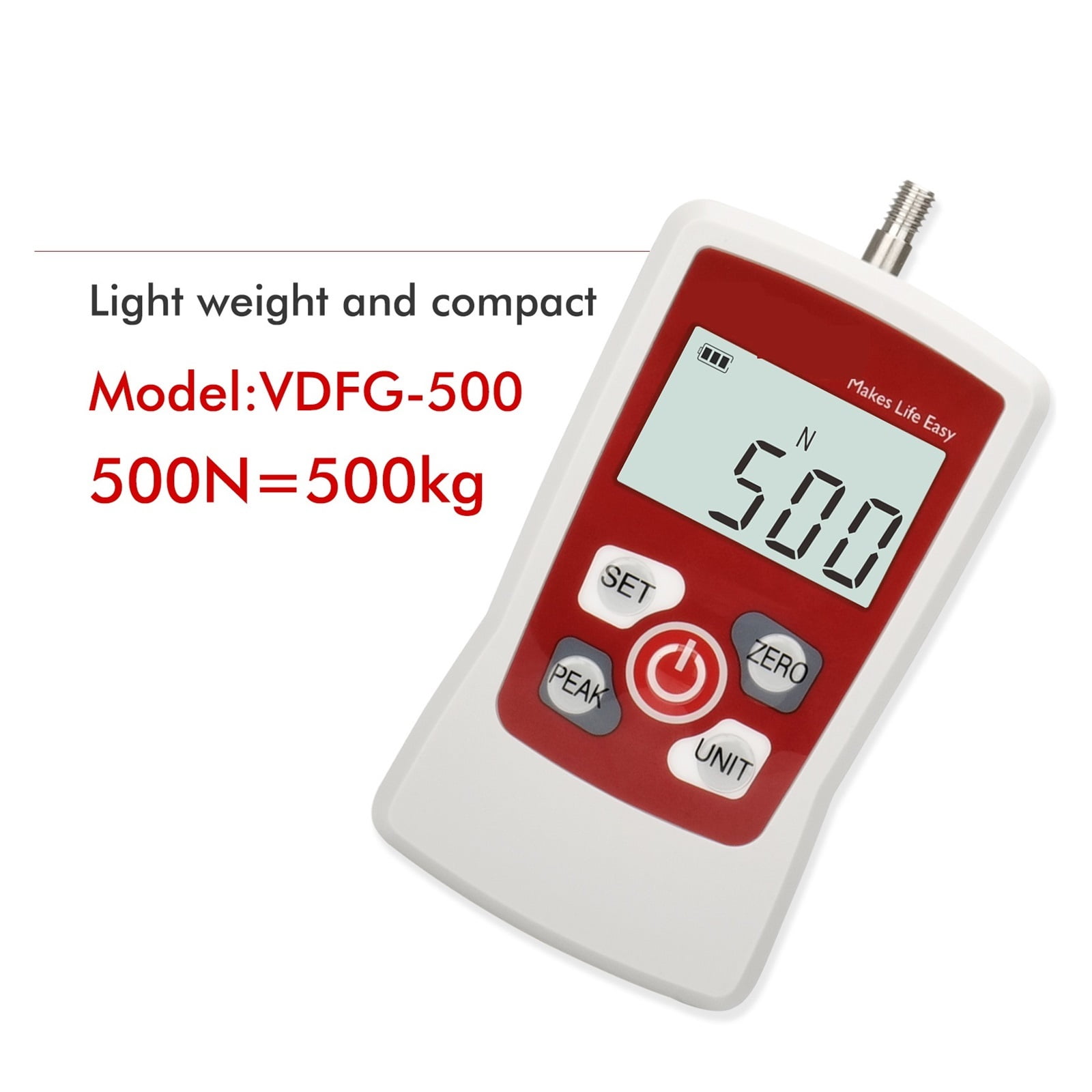 500N 50kg 110Lb 1800Oz Digital Force Gauge Push Pull Gauge Tester Portable Force Meter With Auto Backlit LCD Auto Power-Off