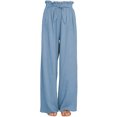 thumbnail image 3 of Sunloudy Pantalones casuales de pierna ancha para mujer, pantalones sueltos de longitud completa de cintura media atados de color sólido para damas, S / M / L / XL / XXL Sunloudy  S M L XL XXL, 3 of 9
