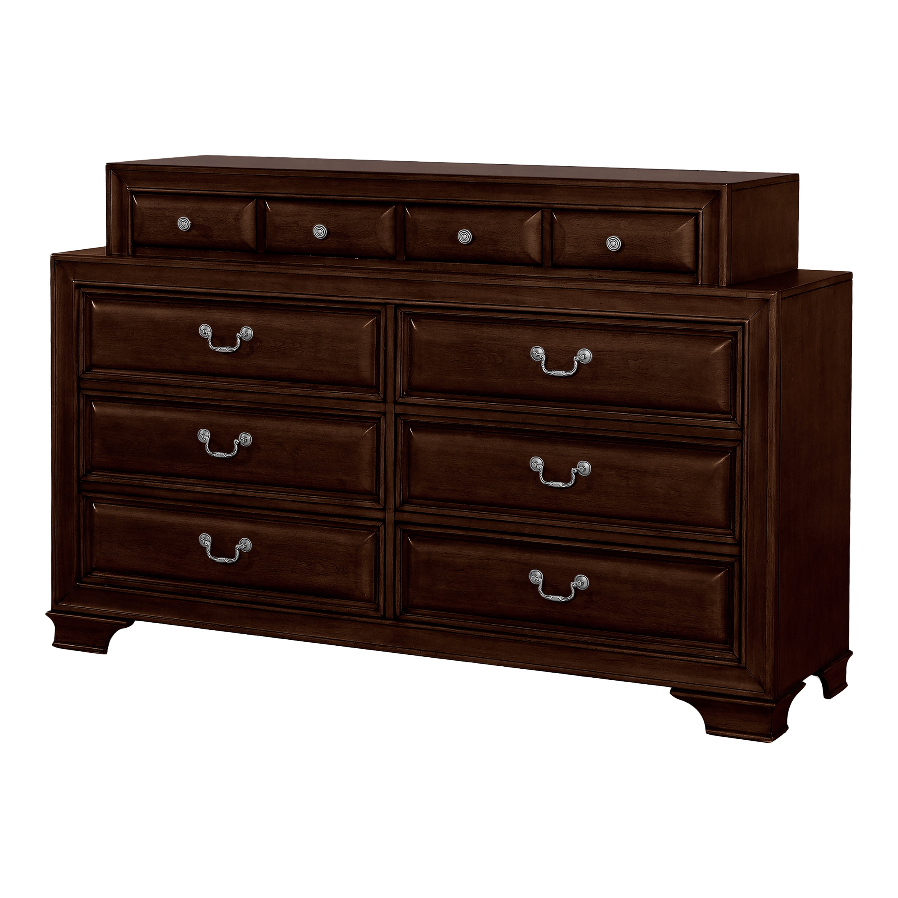 Furniture of America Damien Adult Transitional 10-Drawer Dresser, Brown Cherry