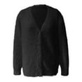 thumbnail image 6 of Fiaer Women's Faux Cardigan Sweaters Long Sleeve Open Front Loose Fit Casual Cozy Fall Winter Tops Black S, 6 of 7