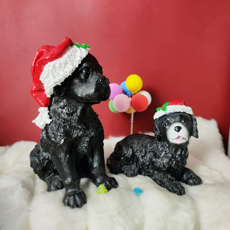 Travelwant Black Labrador Retriever Holiday Dog Statue Christmas