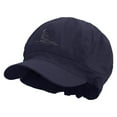thumbnail image 2 of Kangaroo Embrodiered Cotton Elastic Newsboy Cap - Navy OSFM, 2 of 5