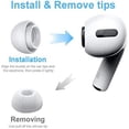 thumbnail image 5 of [6 pares] Almohadillas de repuesto para AirPods Pro para accesorios AirPods Pro, puntas de auriculares de silicona con orificio de reducción de ruido, con caja de almacenamiento portátil (blanco)   JM, 5 of 5