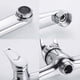 thumbnail image 3 of Grifo de cocina de pared, grifo mezclador para fregadero, grifo mezclador monomando de pared, caño giratorio de 360 grados, acero inoxidable para cocina, baño, fregadero (plata), 3 of 5