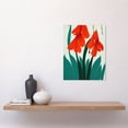 thumbnail image 2 of Modern Abstract Crimson Red Bloom Wild Flowers Teal Leaves on White Unframed Wall Art Print Poster Home Decor Premium, 2 of 4