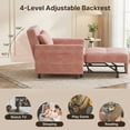 thumbnail image 6 of 3 in 1 Convertible Sofa Bed Chair, Pullout Single Sleeper Chair Bed with Adjustable Backrest, Spacious Multifunctional Sofa Couches for Living Room, Pink, 6 of 6