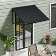 thumbnail image 2 of BACKYARD BEAUTIFUL Metal Awning 40" x 36", Front Door and Window Canopy with Powder-Coated Frame, Weather Resistant Sun and Rain Shelter for Patio, Entrance, Porch and Balcony, Dark Gray, 2 of 9