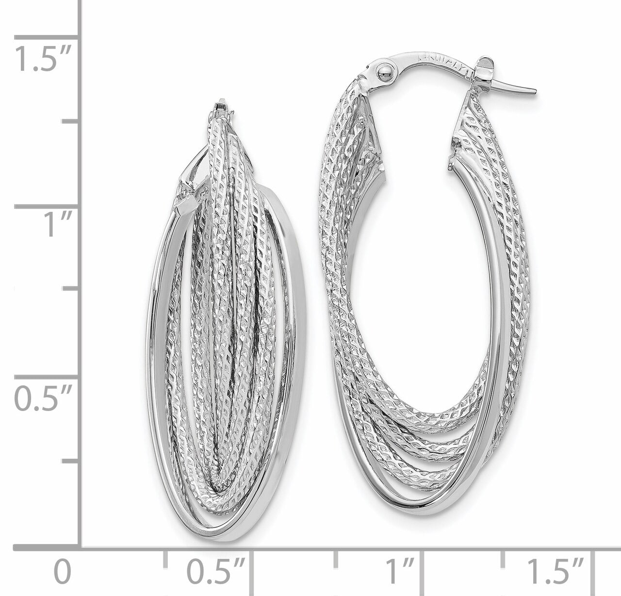 Lex & Lu Leslie's 14k White Gold Fancy Hoop Earrings Lex & Lu Leslie's 14k White Gold Fancy Hoop Earrings