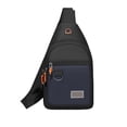 thumbnail image 2 of Sleek Nylon Fabric Bag, Business Chest Bag, Multi Layered Crossbody Pouch, Commuting Backpack with Headphone Port, 12 Inch for Travel and Men, 2 of 6