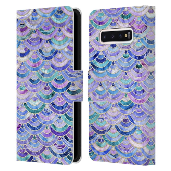 Head Case Designs Officially Licensed Micklyn Le Feuvre Marble Patterns Mosaic In Amethyst And Lapis Lazuli Leather Book Wallet Case Compatible with Samsung Galaxy S10