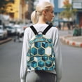 thumbnail image 7 of FORMRS Mini Backpack Purse for Women Quilted Travel Daypack Casual Shoulder Bag, Light Blue Geometric Pattern, 7 of 7
