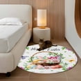 thumbnail image 2 of Round Rug 3.3Ft Washable Non-Slip, Spring Easter Circle Area Rugs for Living Room Bedroom, Colorful Eggs Daisy Flowers Basket Butterfly Indoor Floor Mats Carpet Runner for Home Decor Aesthetic, 2 of 8