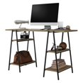 thumbnail image 3 of Ellis Home Office Desk with 4 Shelves in Dark Oak and Black, 3 of 7