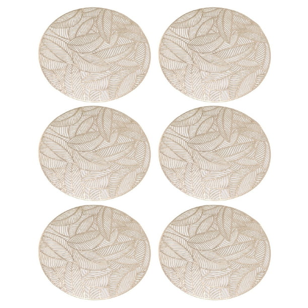 Mantel Individual para Comedor, Mantel Individual Redondo de 6 Piezas, Mantel Individual Hueco, tapete para Mesa de Comedor, confiable y Duradero Jadeshay A