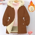 thumbnail image 7 of Girls Winter Jacket with Hood, Sherpa Fleece Lined Heavyweight Long Parka Coat with Pockets Full-zip Snow Outerwear (5 Years, Khaki), 7 of 7