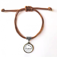 thumbnail image 1 of Hailstone Cloudy Hand Painted Pattern Bracelet Leather Hide Rope Wristband Brown Jewelry, 1 of 3