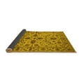 thumbnail image 2 of Ahgly Company Indoor Round Oriental Yellow Traditional Area Rugs, 4' Round, 2 of 4