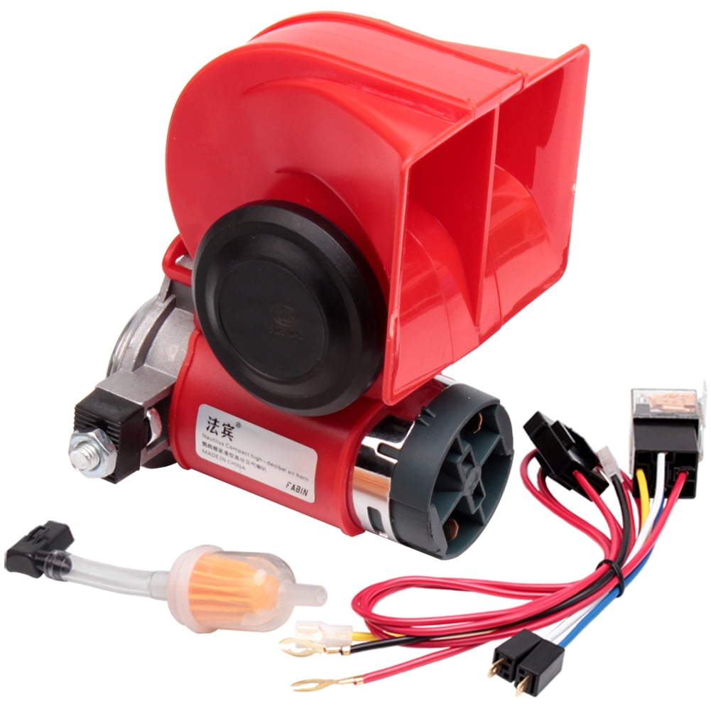 FARBIN Compact Horn 12V Car Horns Loud Dual-Tone Waterproof Auto Horn Electric Air Horn Kit with Relay Harness,Universal for Any 12V Vehicles 