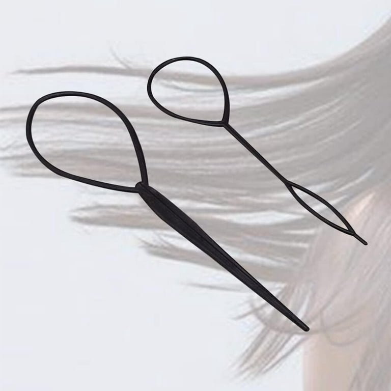 2 Pairs Hair Tail Tools, Hair Braid Accessories,French Braid Tool Loop For  Hair Styling, 2 Pcs, 2 Colors