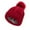 Wine Red, variant on LowProfile Beanie Hat Winter Womens Knitted With Faux Pom Warm Knit Women Cap Hats