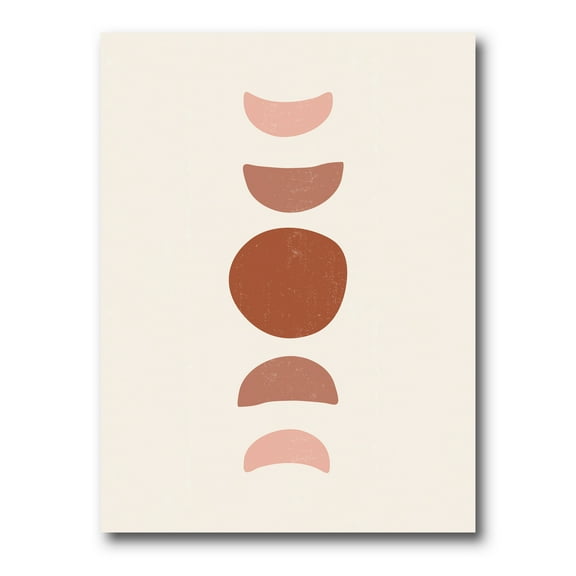 Designart ' Minimal Moon Phases On White ' Modern Canvas Wall Art Print
