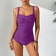 thumbnail image 1 of Traje de baño de una pieza para mujer, bikini informal y de moda de color sólido con cordones, traje de baño de moda playera para mujer, trajes de baño de una pieza para mujer, trajes de baño para muj, 1 of 7