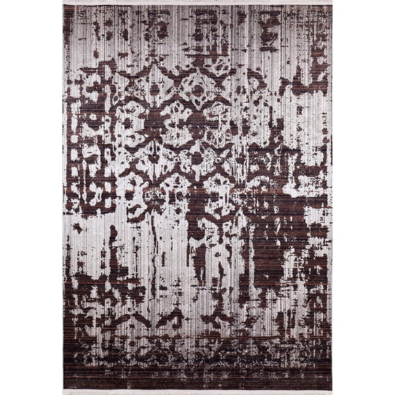 Novoaltaysk Brown Modern Polyester Area Rugs for Living Room Washable Rugs Boho Moroccan Area Rug Soft Geometric Bohemian Carpet Distressed Indoor Rug for Bedroom Dining Room Office Nonslip Rug