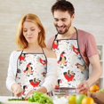 thumbnail image 5 of White Chicken Folk Pattern Apron-Garden Aprons for Women with Pockets-Cotton Linen Waterproof Kitchen Cooking Gardening Aprons Adjustable for Kitchen,Cooking,BBQ and Salon 33x27 Inch, 5 of 7