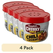 (4 pack) Campbell’s Chunky Chili with Beans, 15.25 oz Bowl