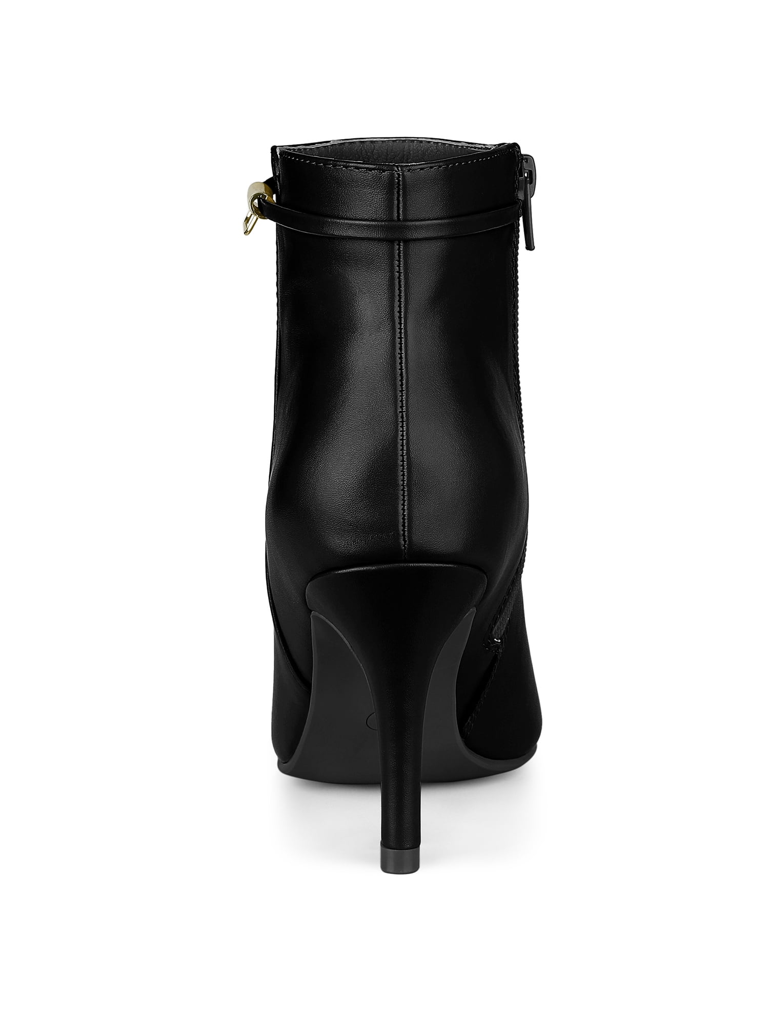 Unique Bargains Women's Pointy Toe Stiletto Heel Side Zip Ankle Boots Black 9.5