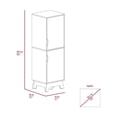 thumbnail image 3 of FM FURNITURE British 2-Door Modern Engineered Wood Single Pantry in White/Oak, 3 of 7