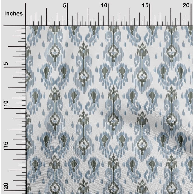 oneOone Tissu Polyester Lycra Motif Cachemire Ikat Tissu BTY 56 Pouces de Large