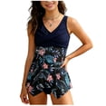 thumbnail image 1 of Two-Piece Swimsuit Set for Girls with Floral and Palm Print, Split Design Tankini, Breathable and Quick-Dry for Beach and Pool, 1 of 7